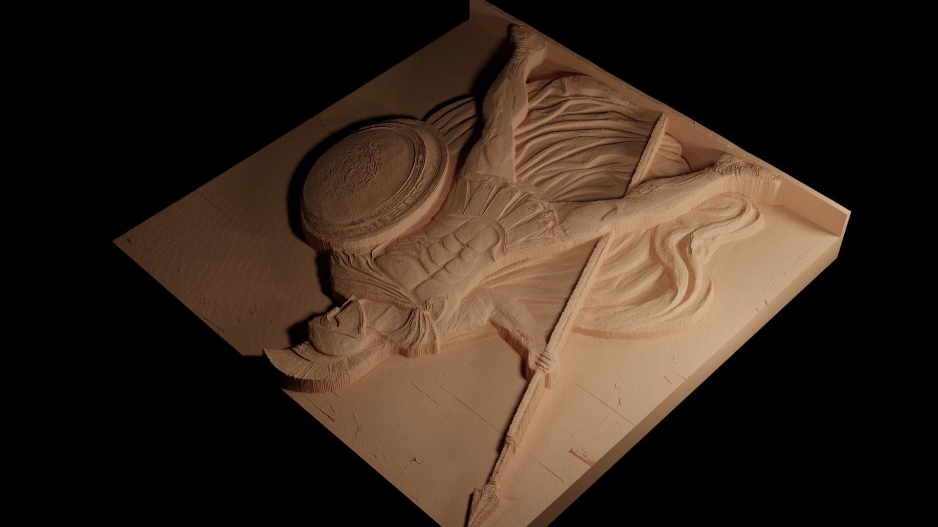 Spartan Sandcasting Bas High Relief CNC 3D print model_4