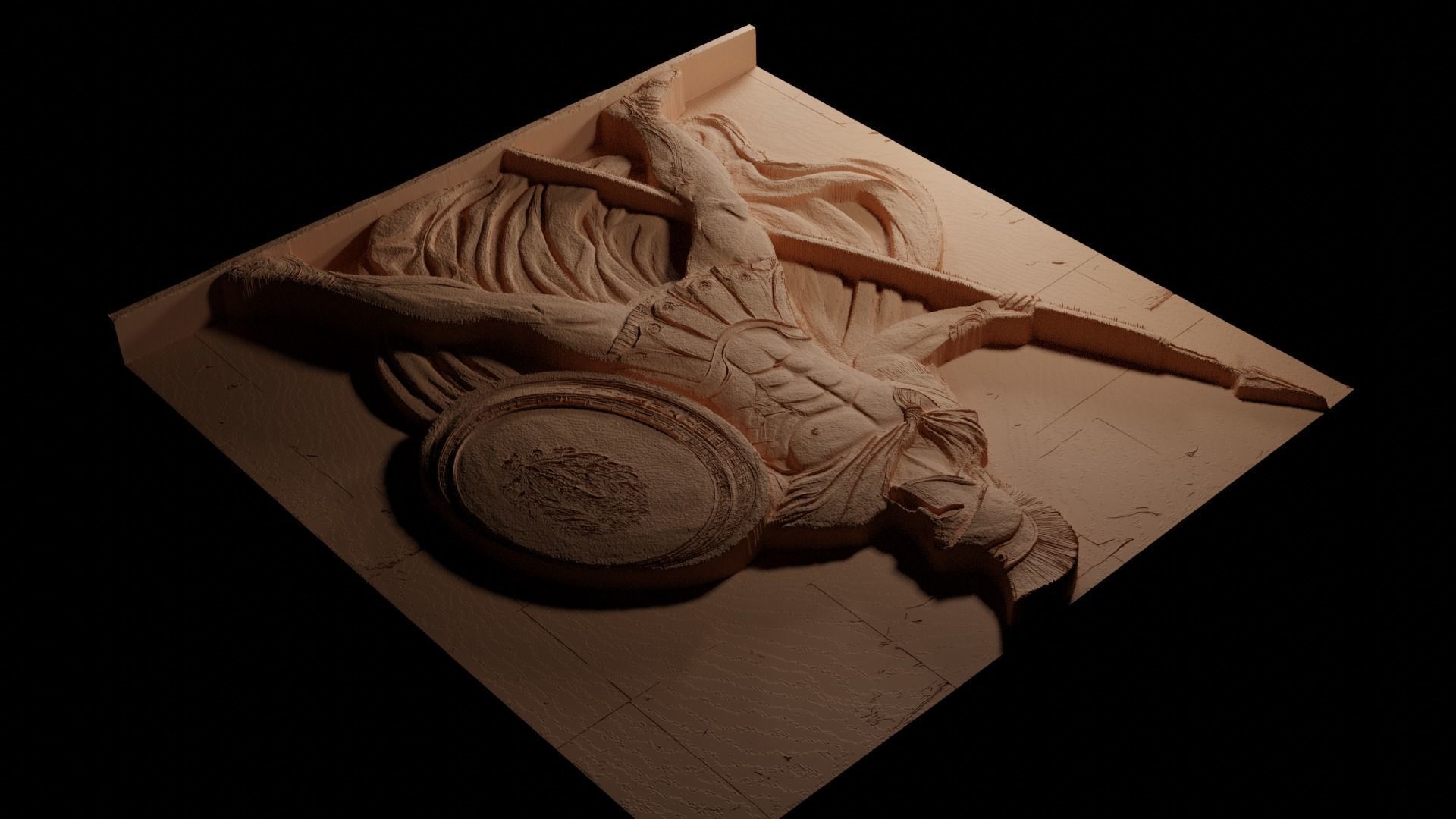 Spartan Sandcasting Bas High Relief CNC 3D print model_3