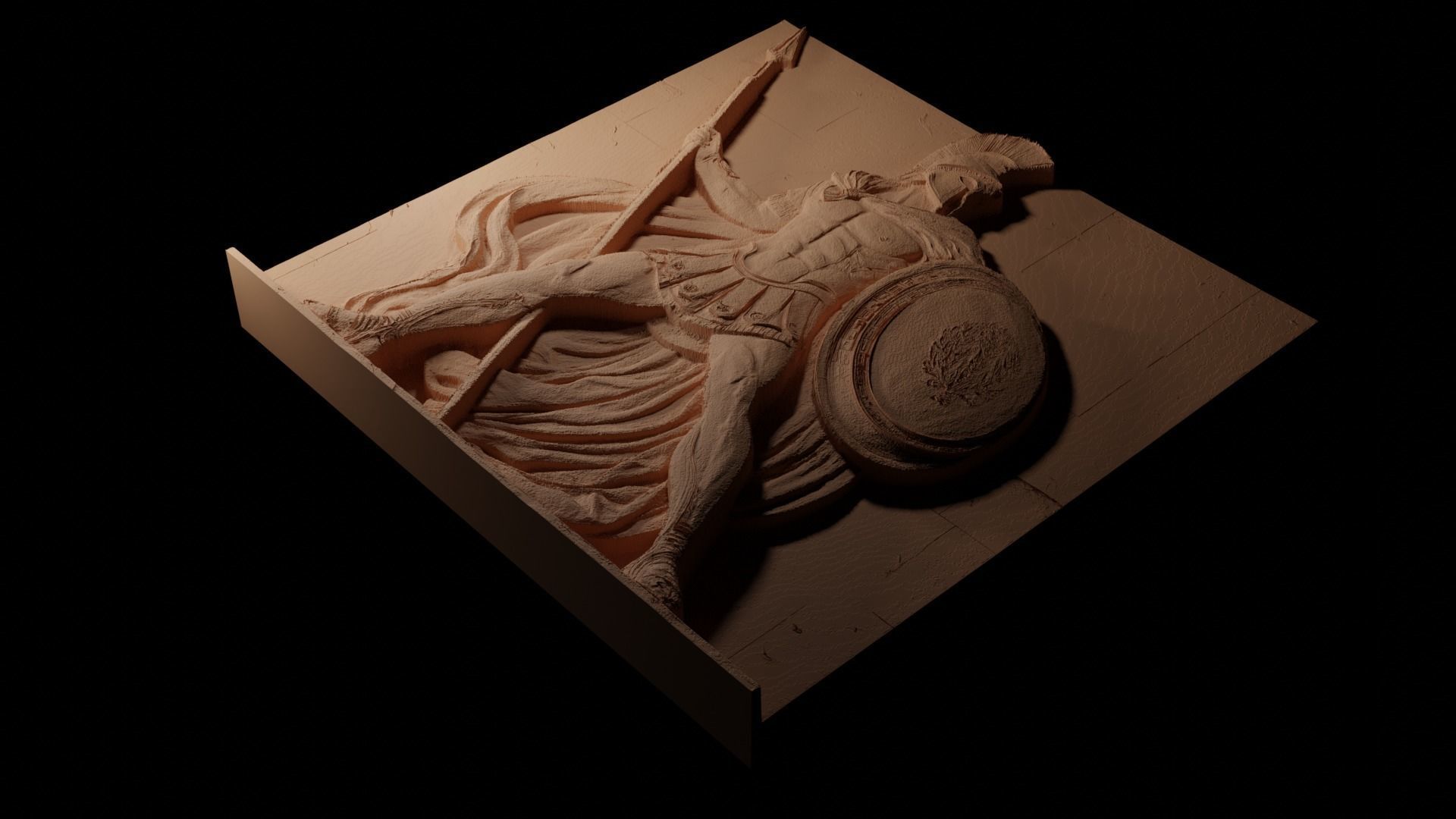 Spartan Sandcasting Bas High Relief CNC 3D print model_1