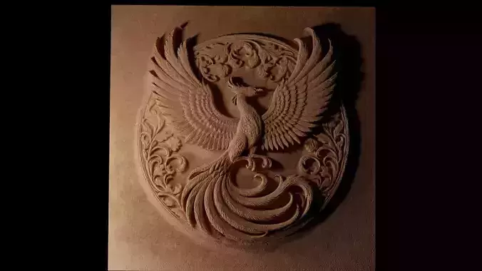 Soaring Phoenix Sandcasting Bas High Relief CNC