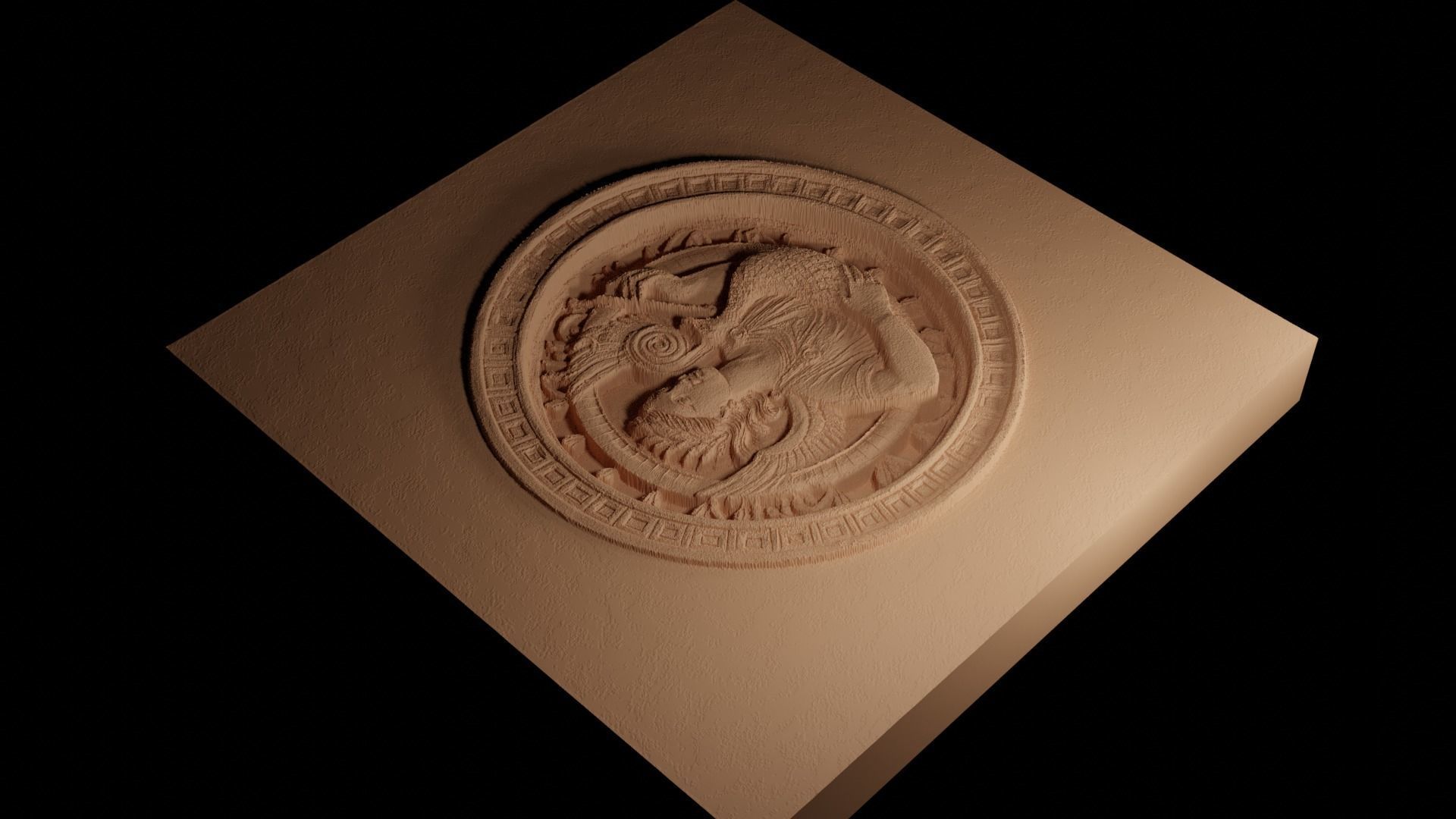 Siren Sandcasting Bas High Relief CNC 3D print model_4