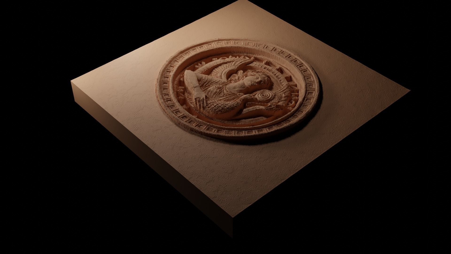 Siren Sandcasting Bas High Relief CNC 3D print model_1