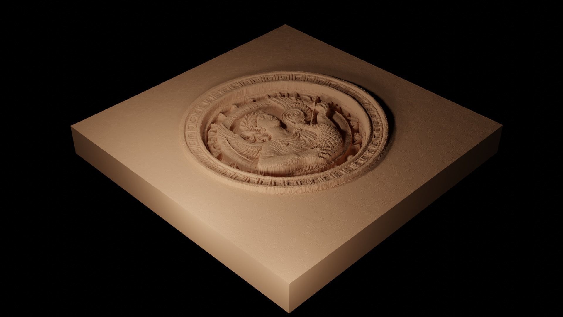 Siren Sandcasting Bas High Relief CNC 3D print model_2