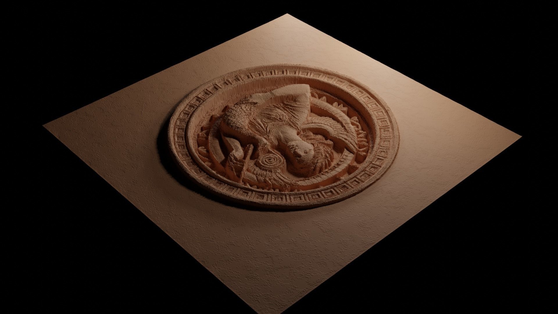 Siren Sandcasting Bas High Relief CNC 3D print model_3