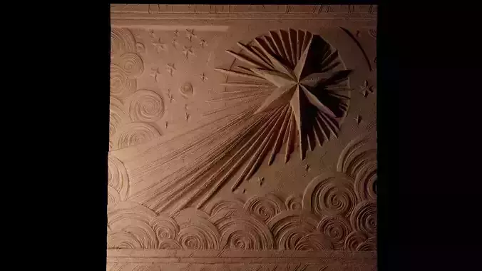 Shooting Star Sandcasting Bas High Relief CNC