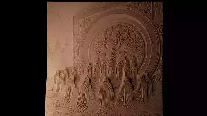 Secret Meeting Sandcasting Bas High Relief CNC