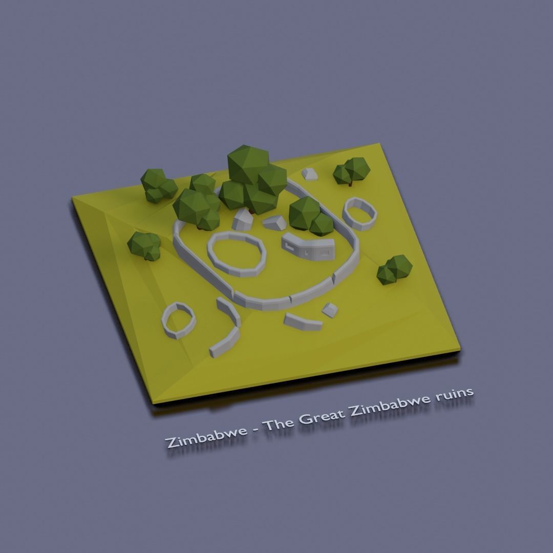 Landmarks of the world U to Z Low-poly 3D model_13