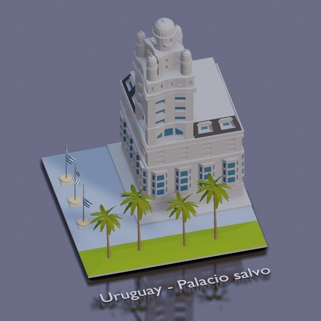 Landmarks of the world U to Z Low-poly 3D model_6