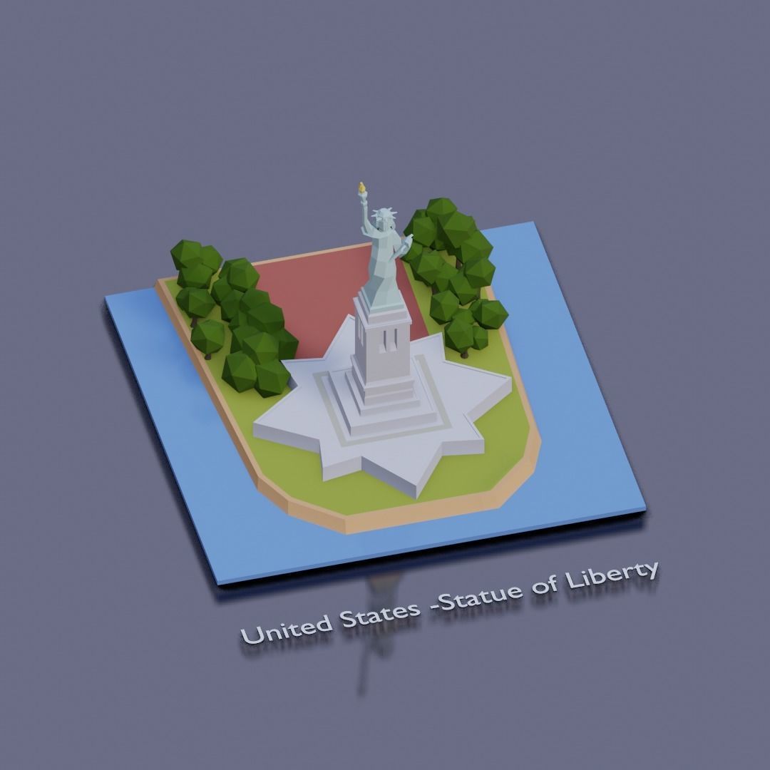 Landmarks of the world U to Z Low-poly 3D model_5