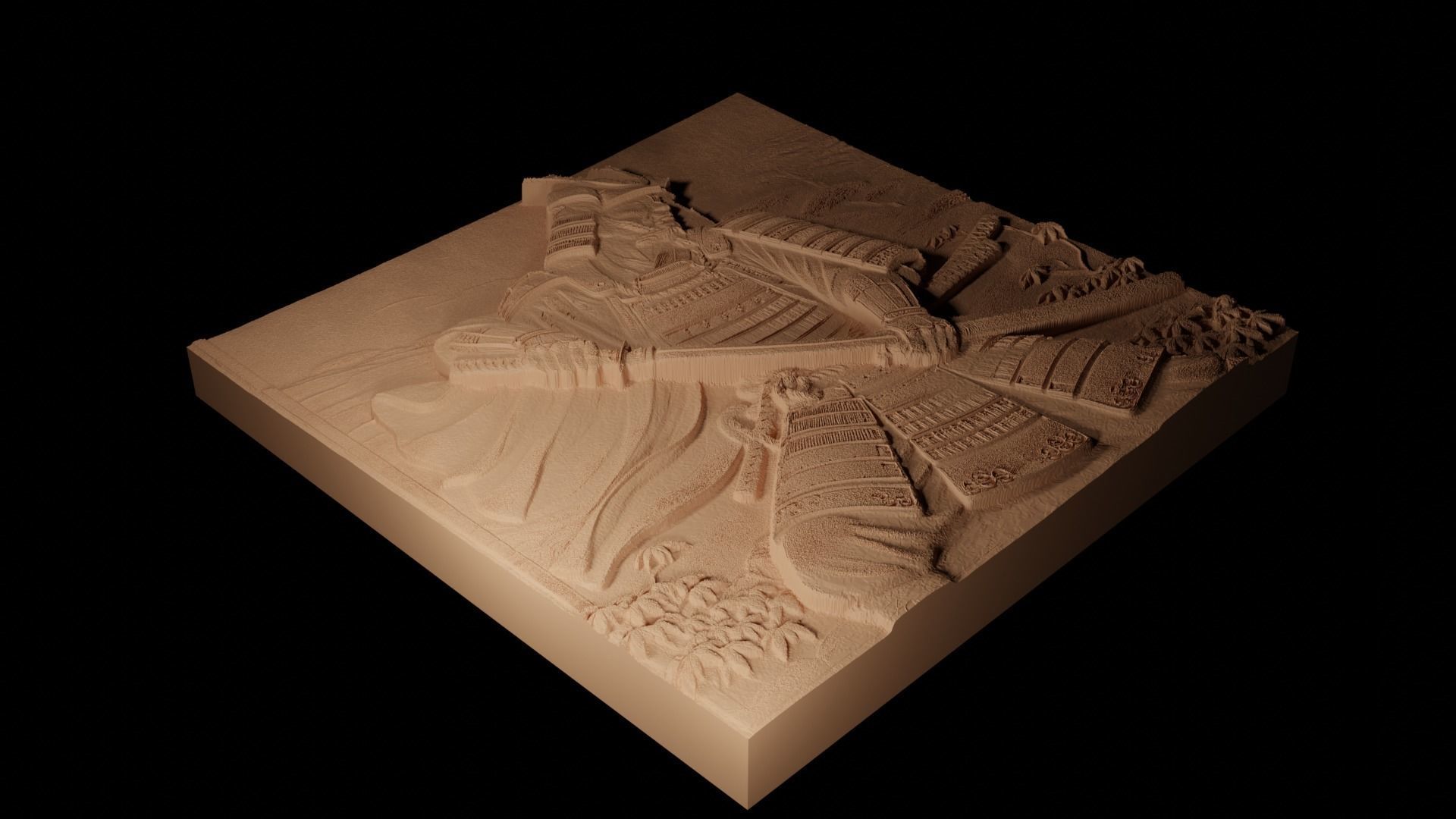 Samurai Sandcasting Bas High Relief CNC 3D print model_2