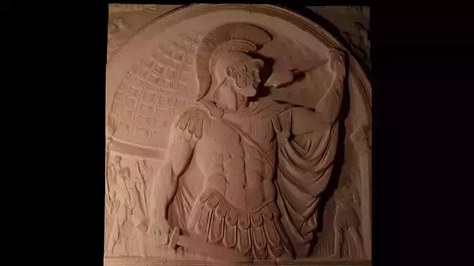 Roman Gladiator Sandcasting Bas High Relief CNC
