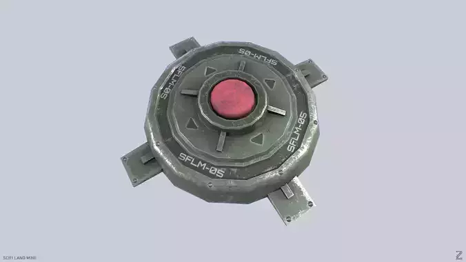 Sci fi land mine Low-poly 3D model Sci fi land mine Low-poly 3D model