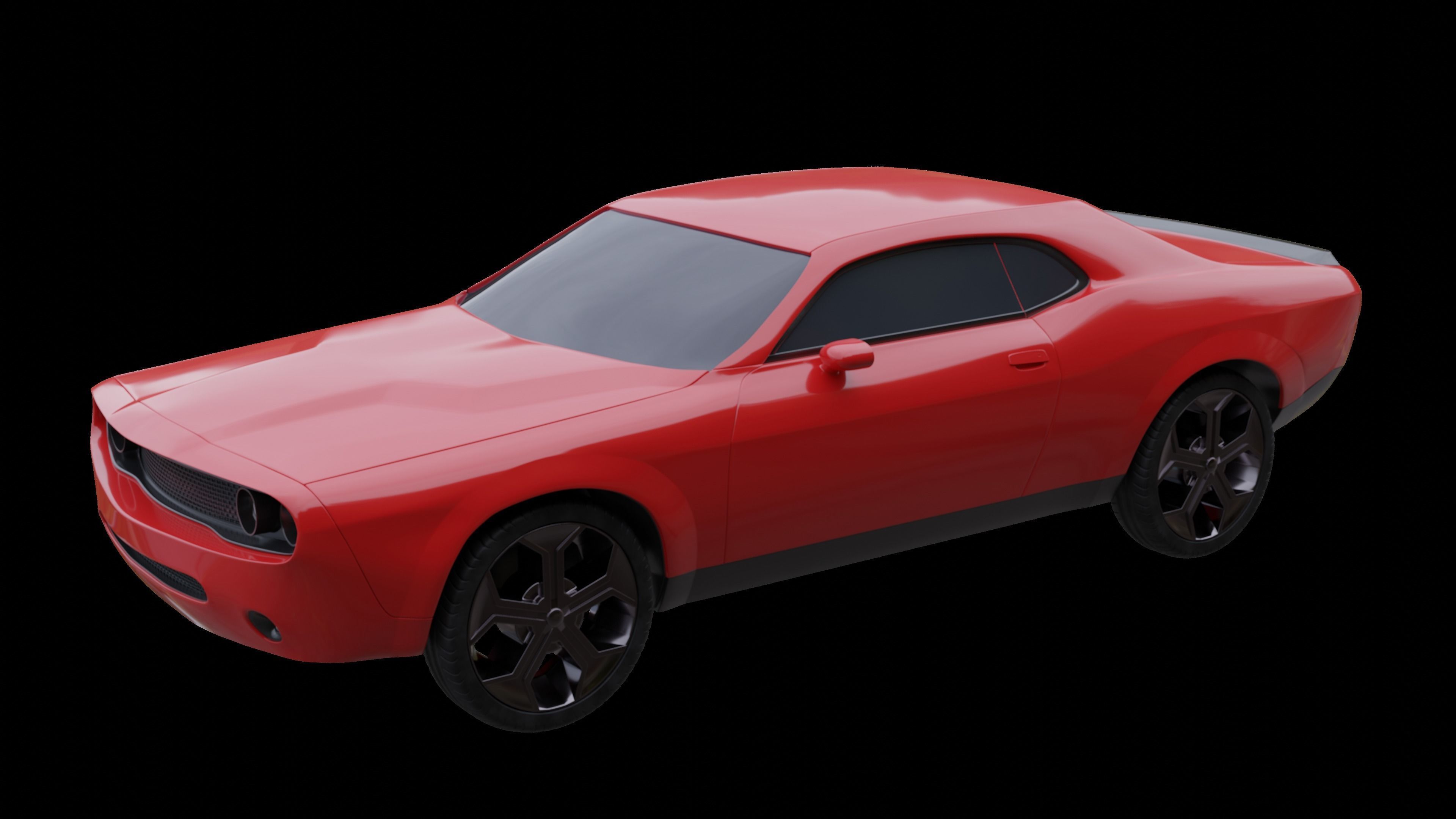 Blender Dodge Challenger 3D model_3