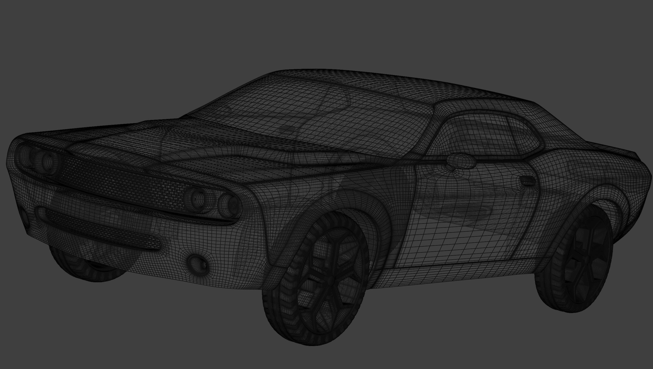 Blender Dodge Challenger 3D model_6