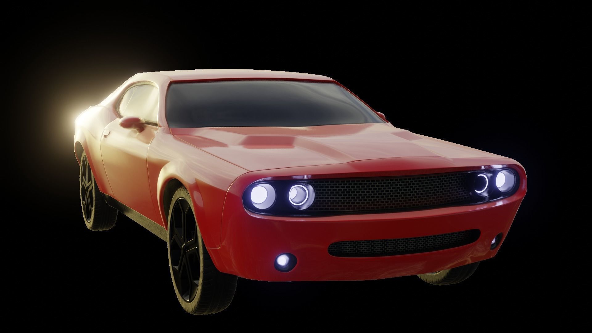 Blender Dodge Challenger 3D model_2