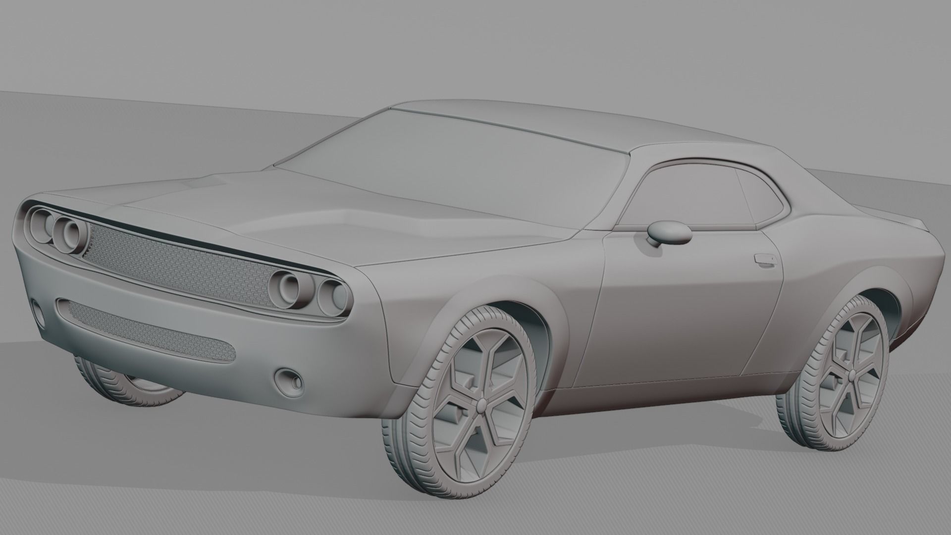 Blender Dodge Challenger 3D model_5