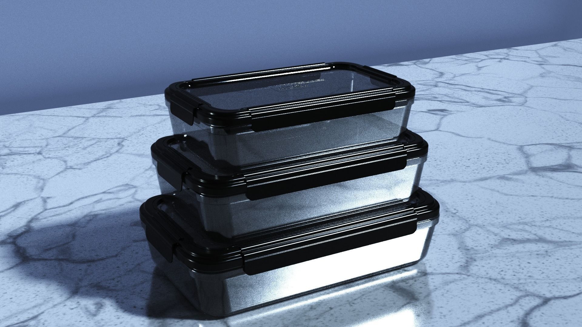 Food Storage Container Low-poly 3D model_1