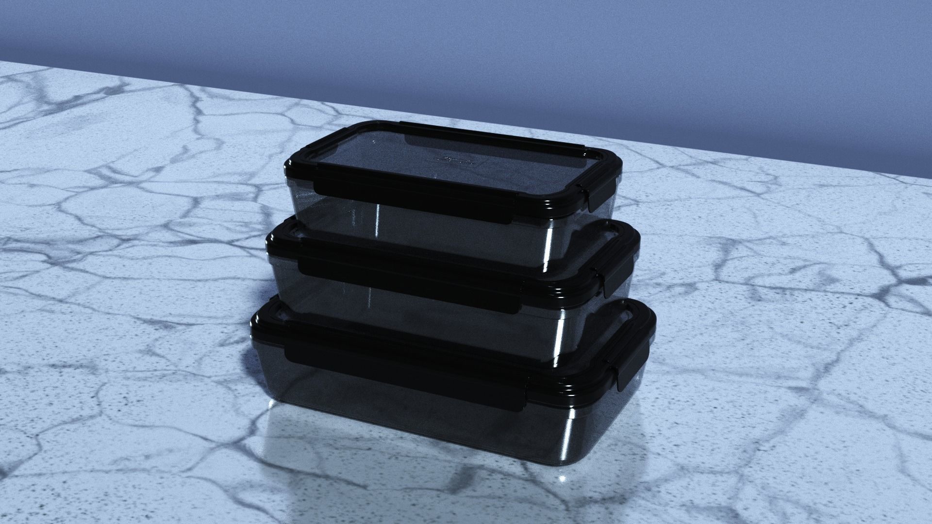 Food Storage Container Low-poly 3D model_3