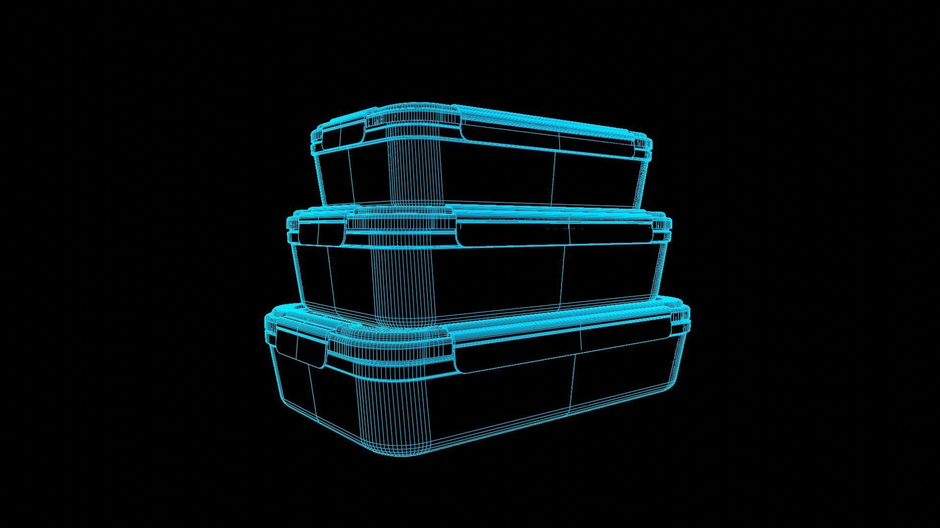 Food Storage Container Low-poly 3D model_7