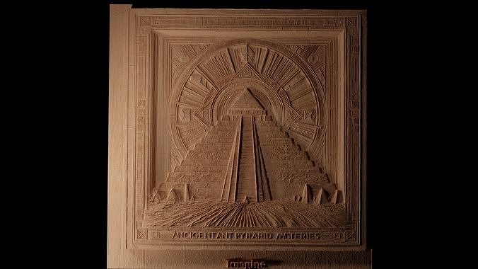 Ancient Pyramid Sandcasting Bas High Relief CNC 3D print model