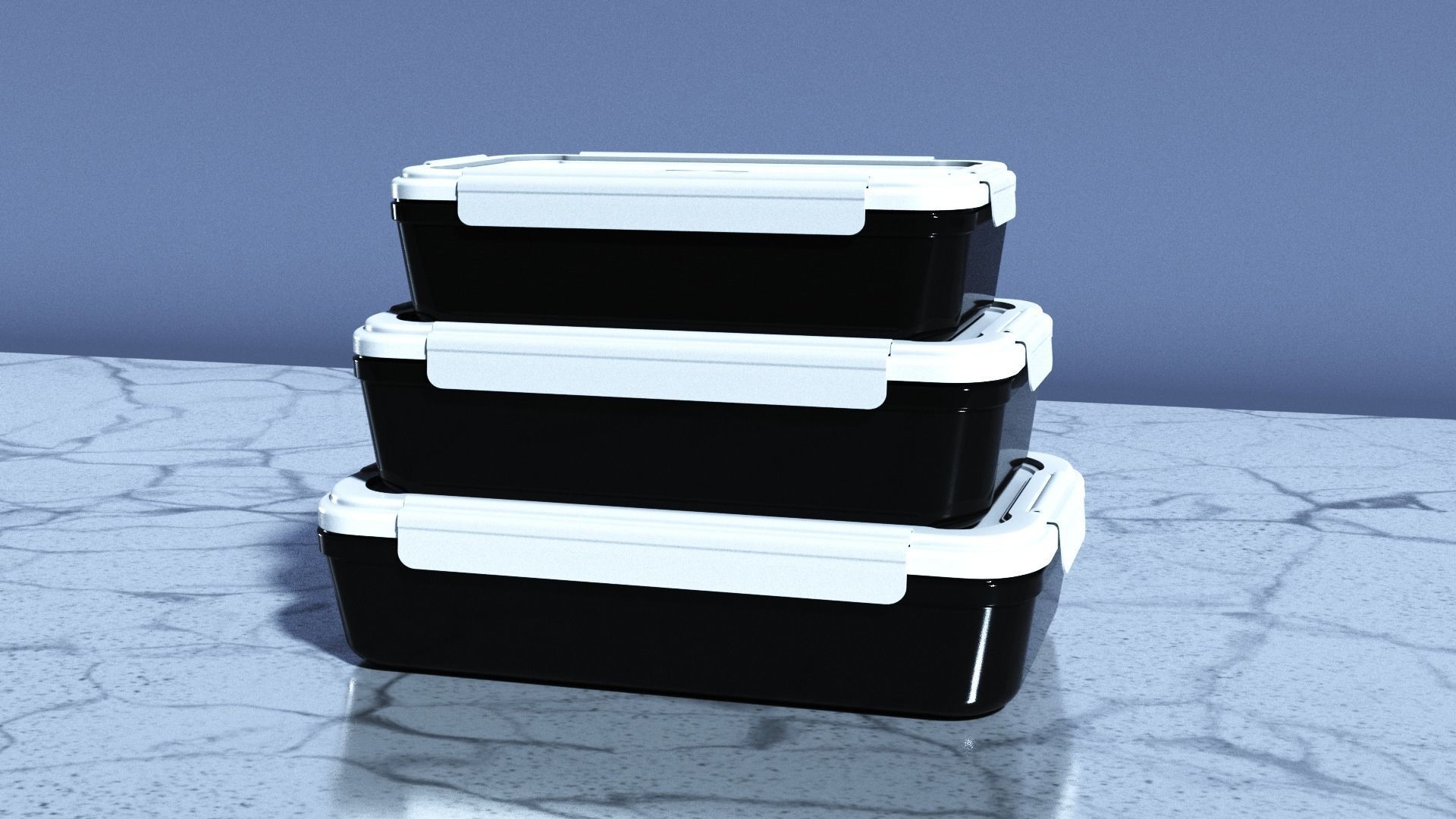 Food Storage Container Low-poly 3D model_3