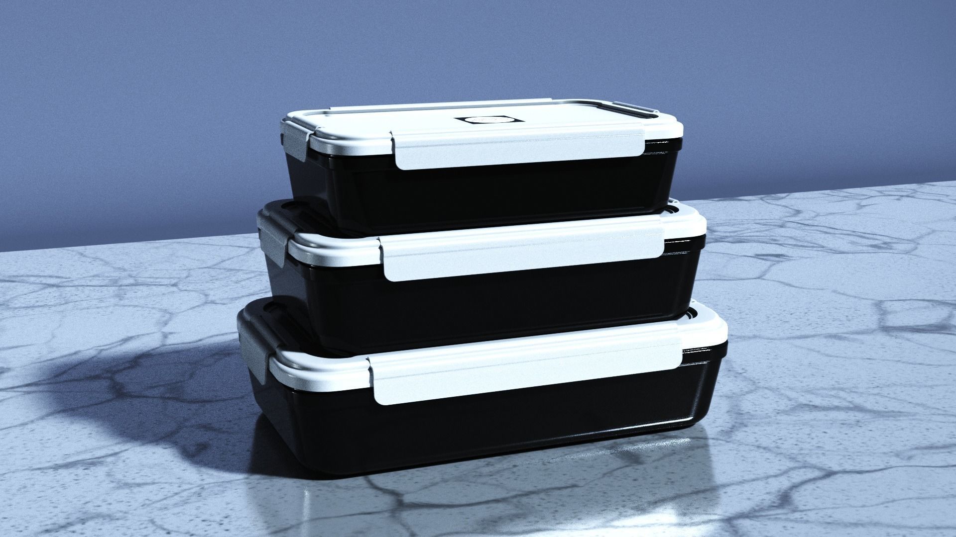 Food Storage Container Low-poly 3D model_1