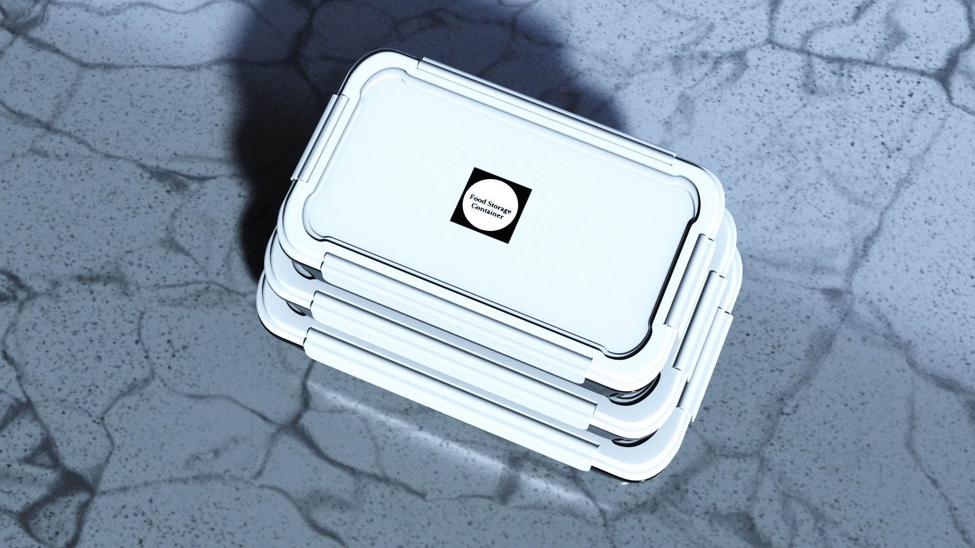 Food Storage Container Low-poly 3D model_2