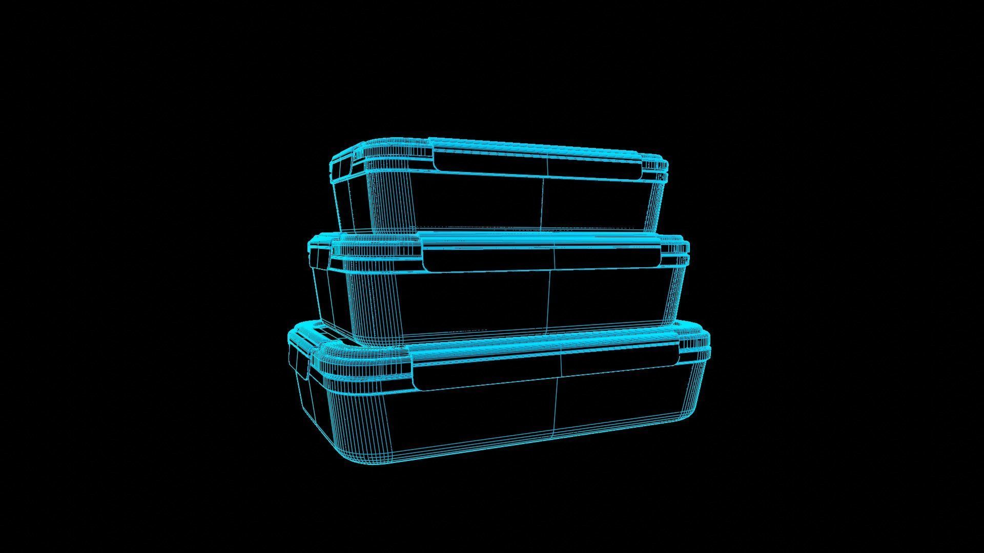 Food Storage Container Low-poly 3D model_7