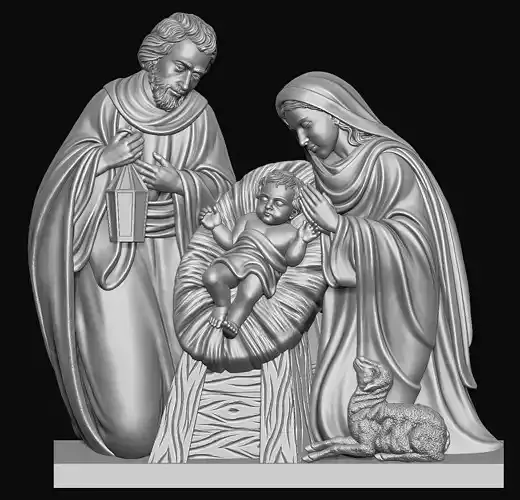 Holy Family Relief 3D print model