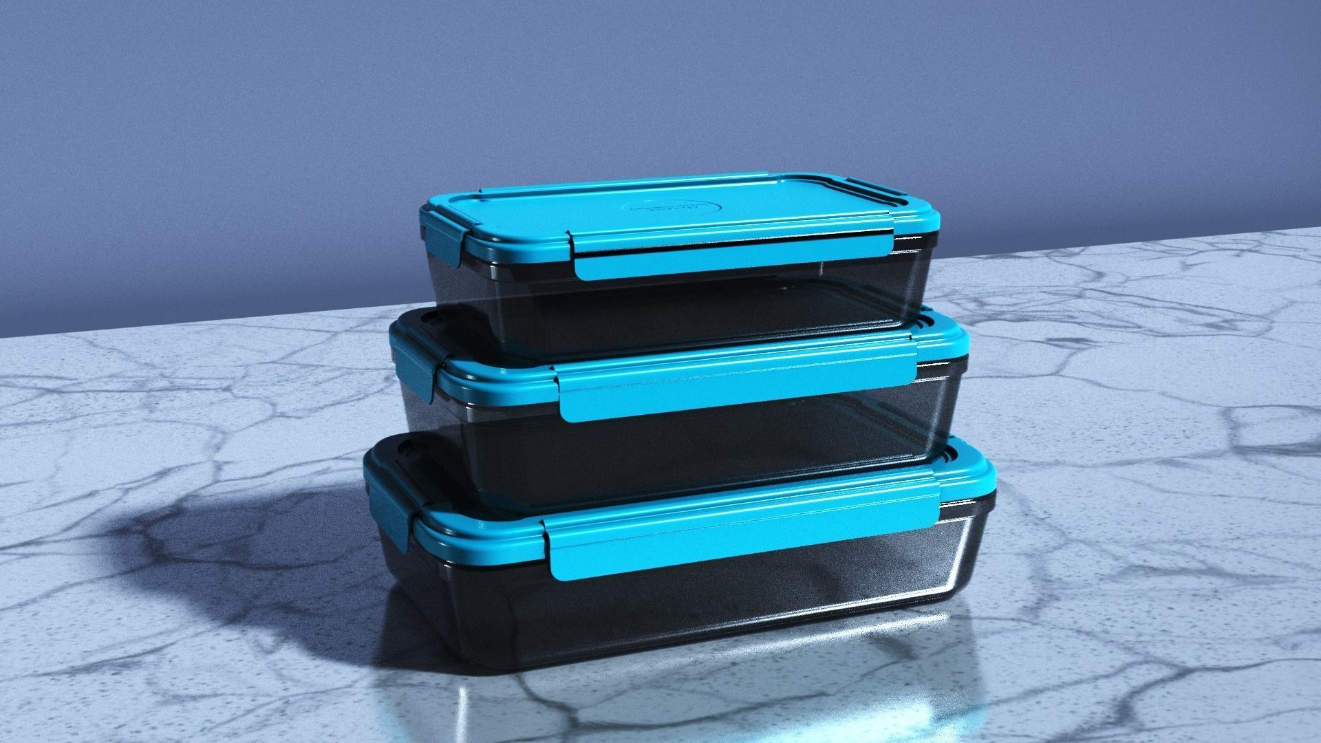 Food Storage Container Low-poly 3D model_1