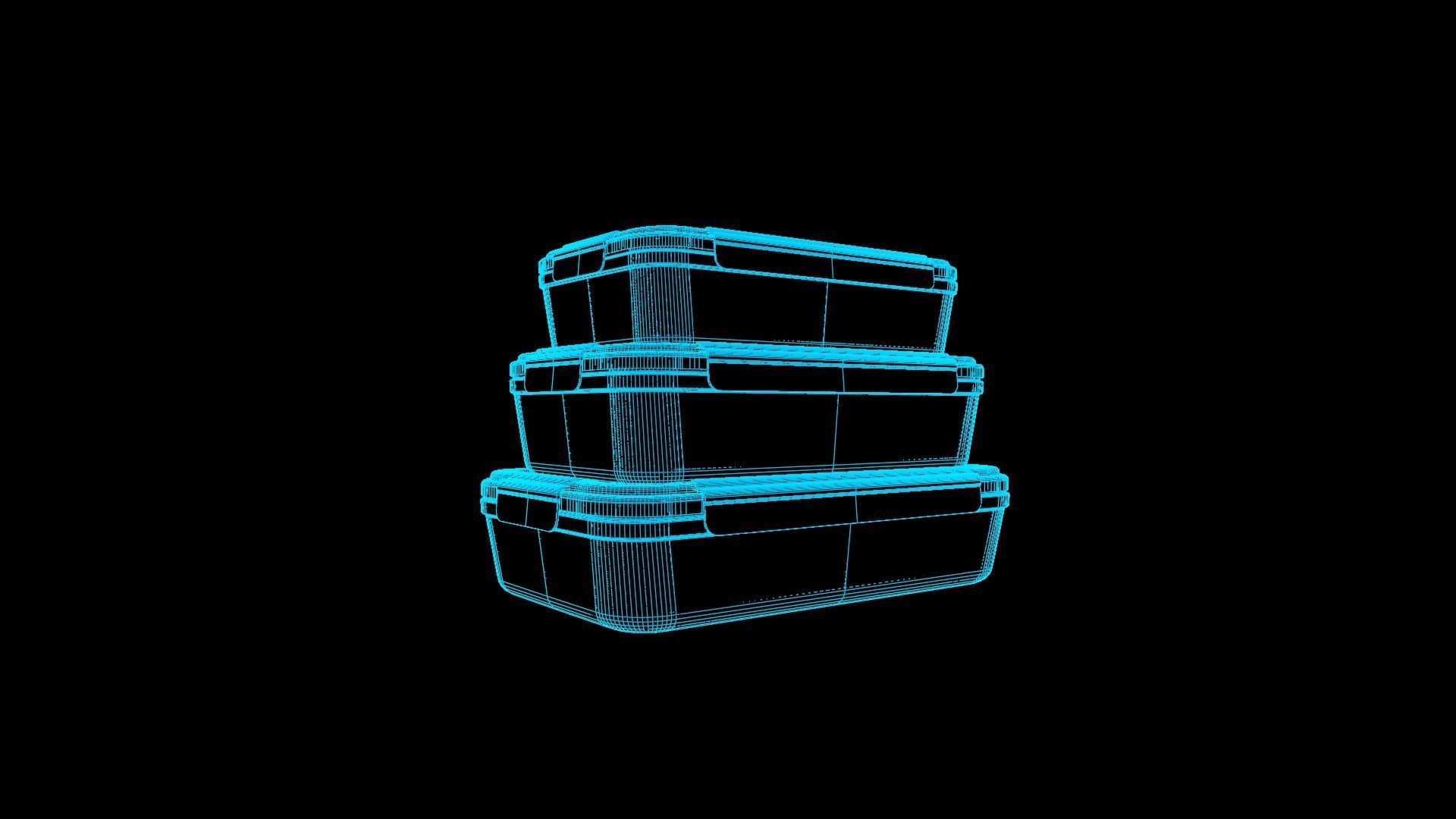 Food Storage Container Low-poly 3D model_7