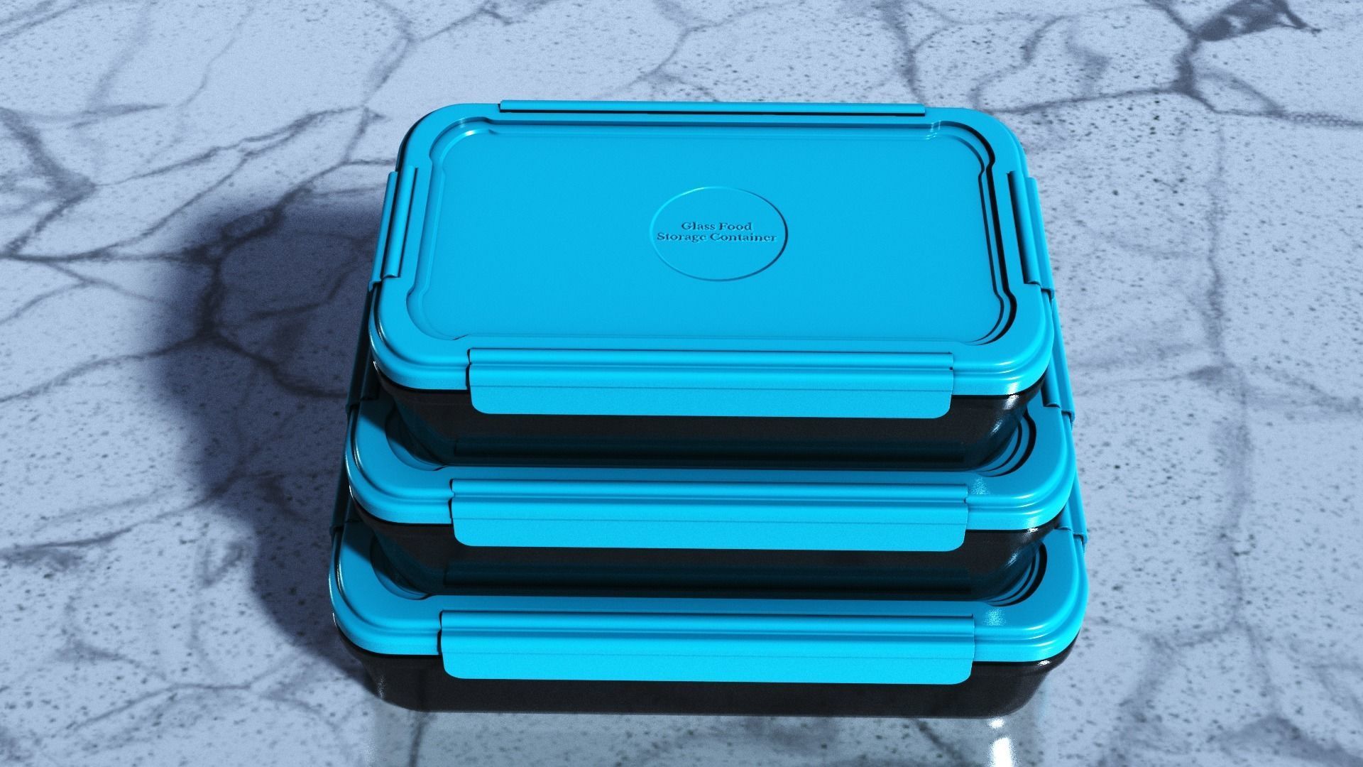 Food Storage Container Low-poly 3D model_2