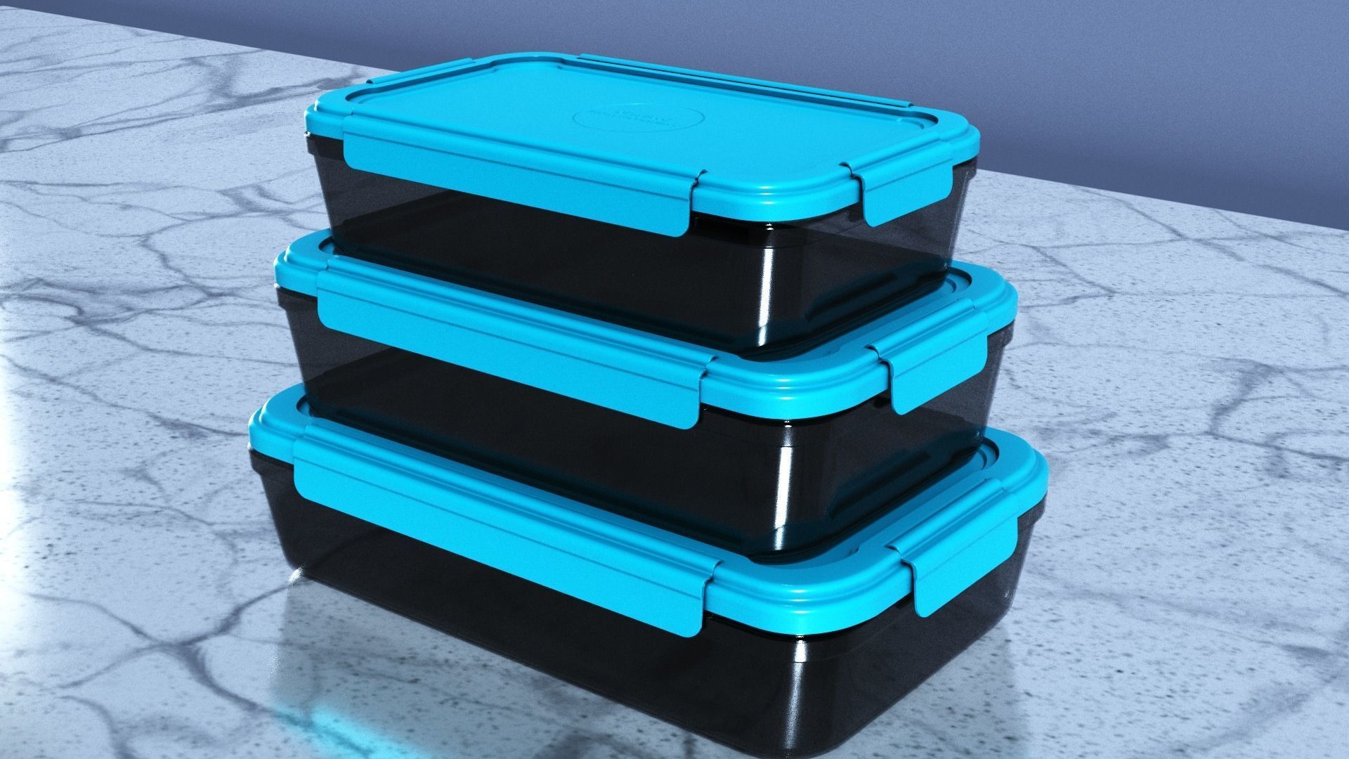 Food Storage Container Low-poly 3D model_3