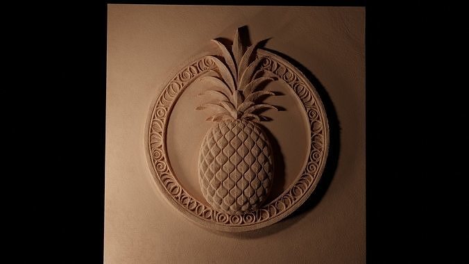 Pineapple Sandcasting Bas High Relief CNC 3D print model