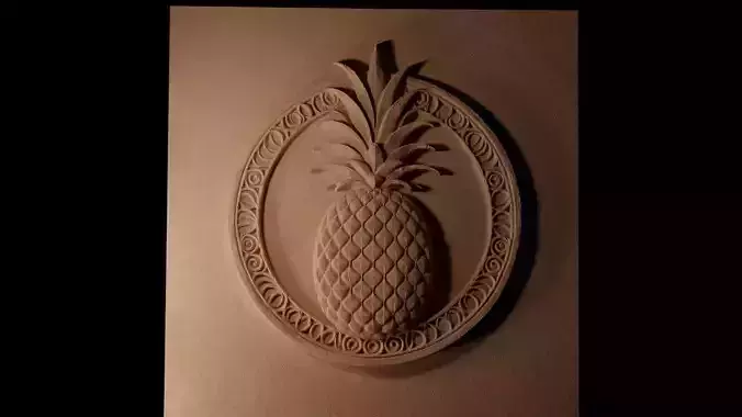 Pineapple Sandcasting Bas High Relief CNC 3D print model