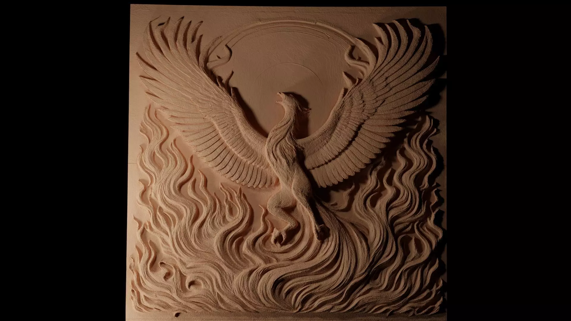 Phoenix Sandcasting Bas High Relief CNC 3D print model