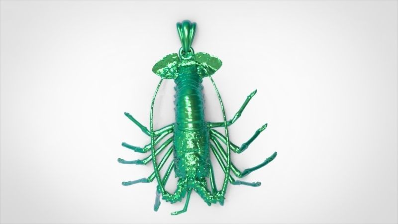 Lobster crabfish pendent Necklace Charm Jewelry 3D print model_12