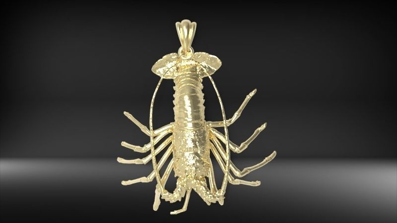 Lobster crabfish pendent Necklace Charm Jewelry 3D print model_4