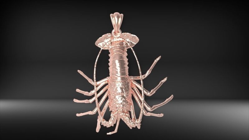 Lobster crabfish pendent Necklace Charm Jewelry 3D print model_9