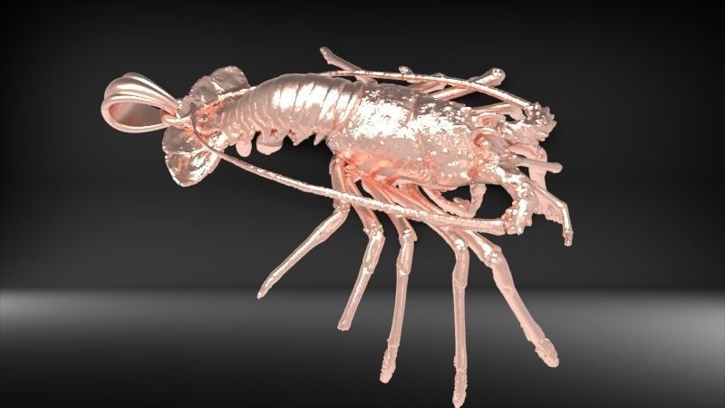 Lobster crabfish pendent Necklace Charm Jewelry 3D print model_20