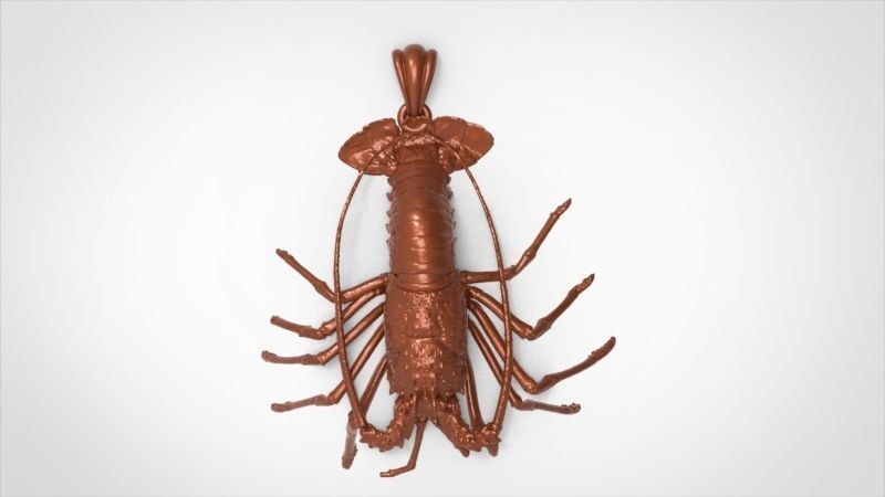 Lobster crabfish pendent Necklace Charm Jewelry 3D print model_13