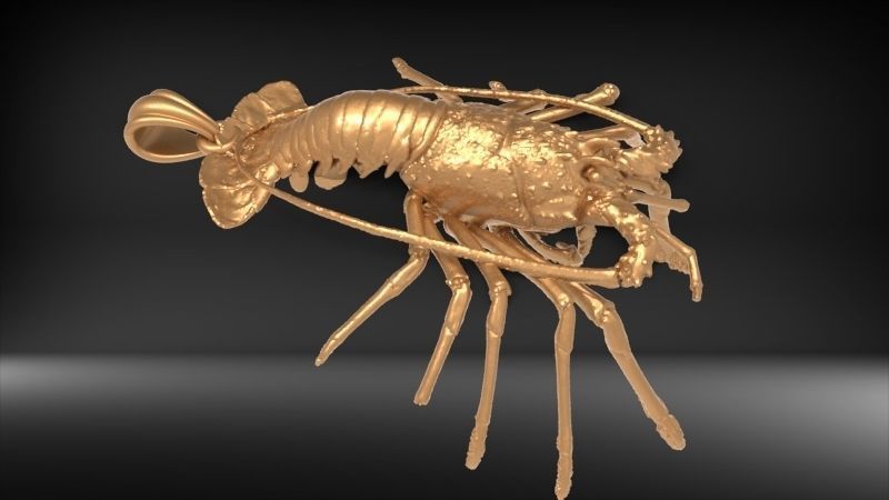 Lobster crabfish pendent Necklace Charm Jewelry 3D print model_17