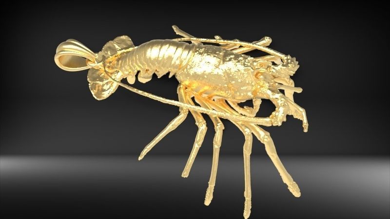 Lobster crabfish pendent Necklace Charm Jewelry 3D print model_18