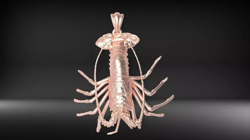 Lobster crabfish pendent Necklace Charm Jewelry 3D print model_0