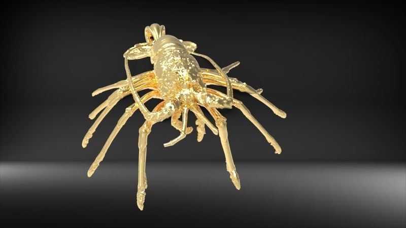 Lobster crabfish pendent Necklace Charm Jewelry 3D print model_24
