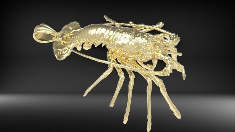 Lobster crabfish pendent Necklace Charm Jewelry 3D print model_21