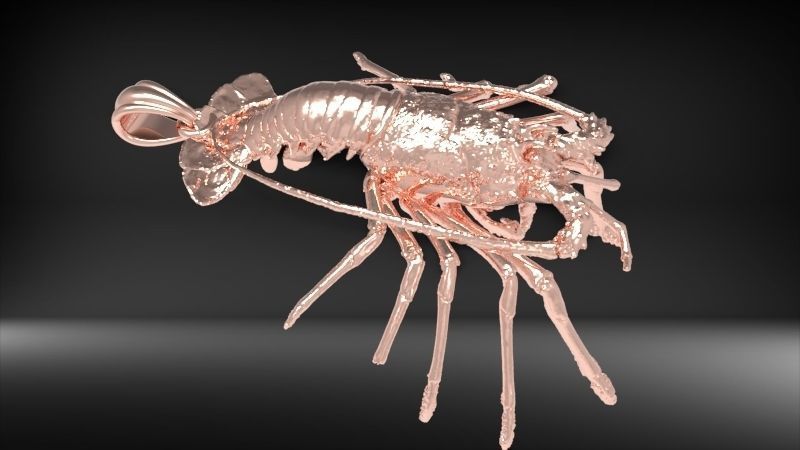 Lobster crabfish pendent Necklace Charm Jewelry 3D print model_19