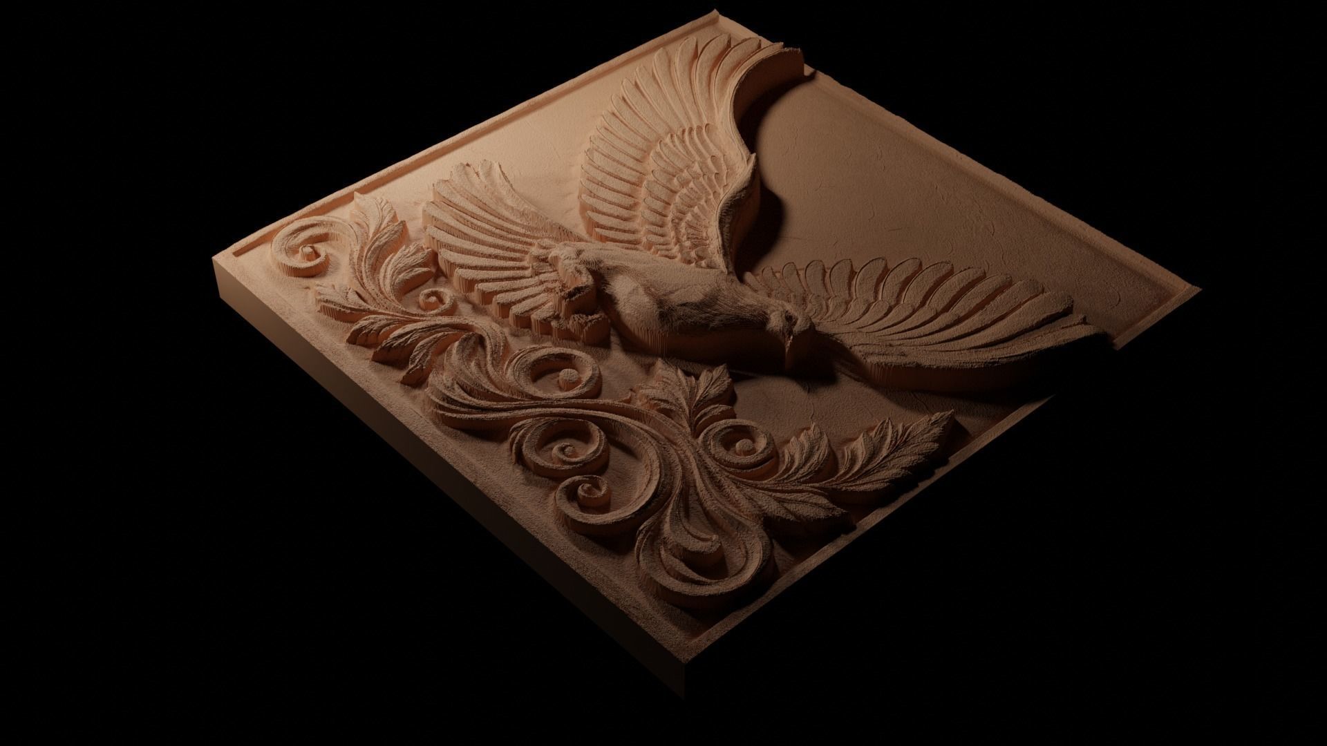 Peace Dove Flying CNC 3d Print High Relief Sand Casting 3D print model_1