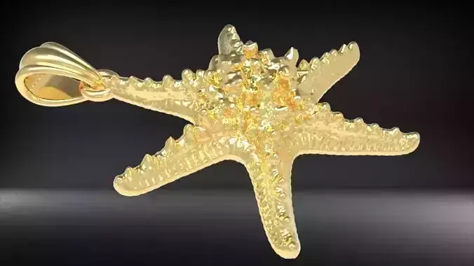 3d Italian Starfish Pendant Necklace charm 