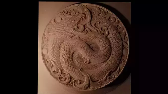 Ouroboros CNC 3d Print High Relief Sand Casting